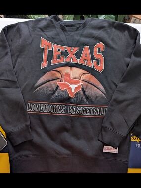 Mitchell & Ness Black and Burnt Orange Texas Longhorns Crewneck